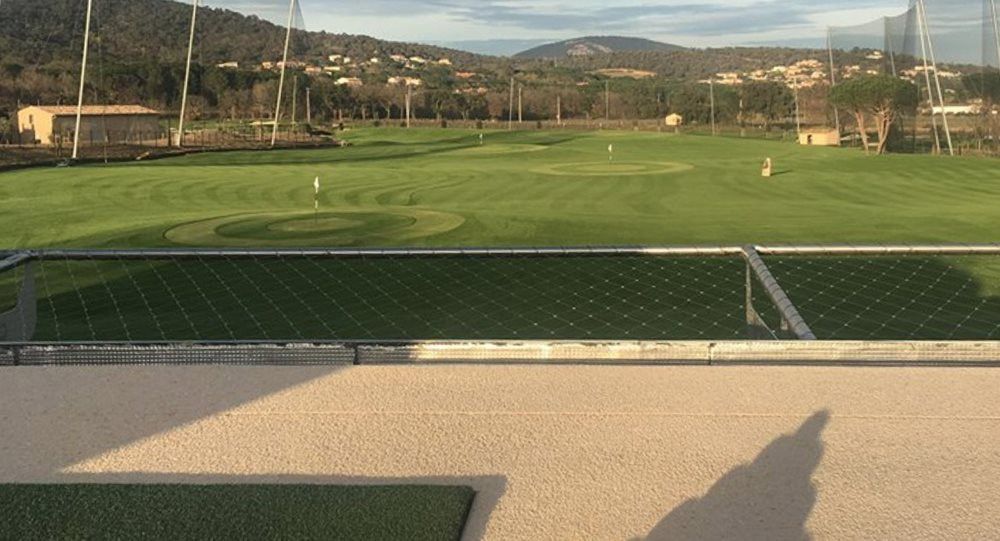 San Francisco Synthetic turf beside natural grass golf course